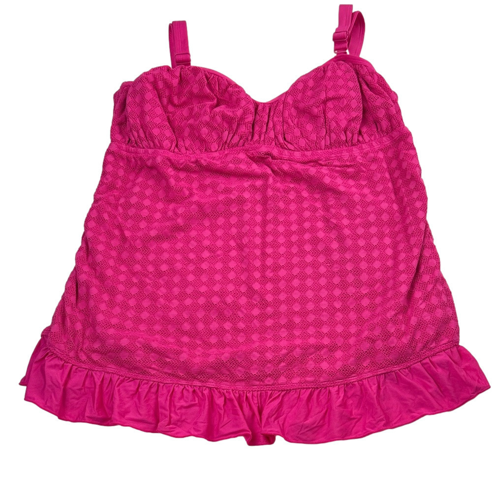 Torrid Beautiful Textured Swim Top with Ruffle Hem